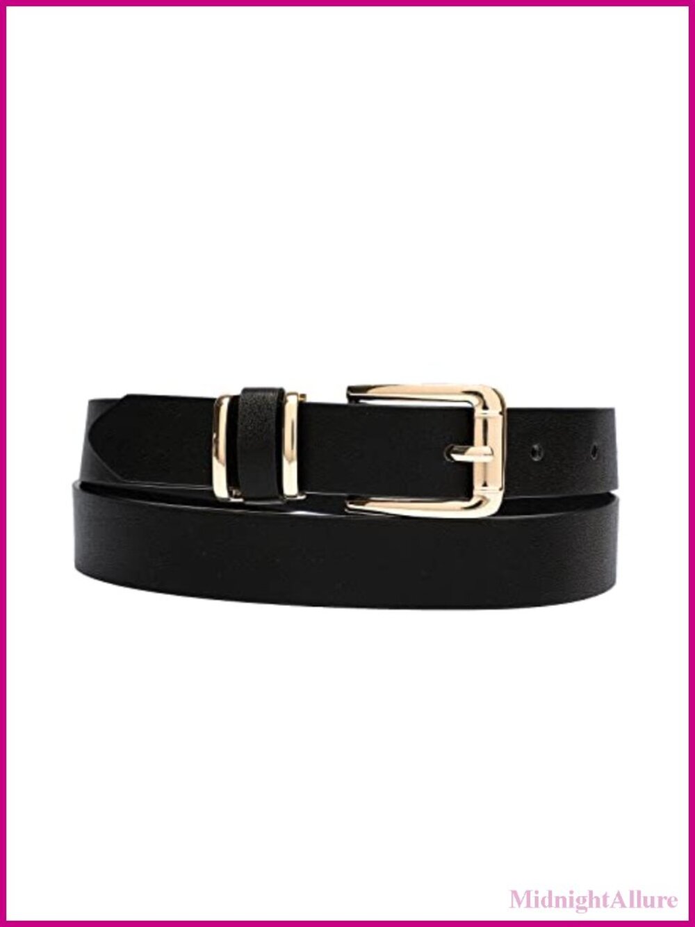Faux Leather Skinny Belt Gold Alloy Buckle Thin Waist Jeans Dresses
